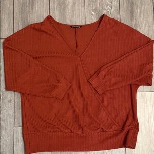 BloomChic V-Neck Brick Red Sweater